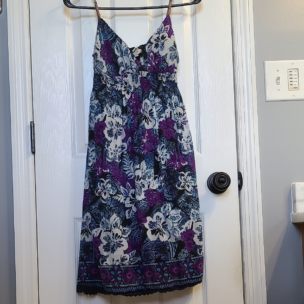 Derek Heart Purple and Blue Spaghetti Strap Sundress